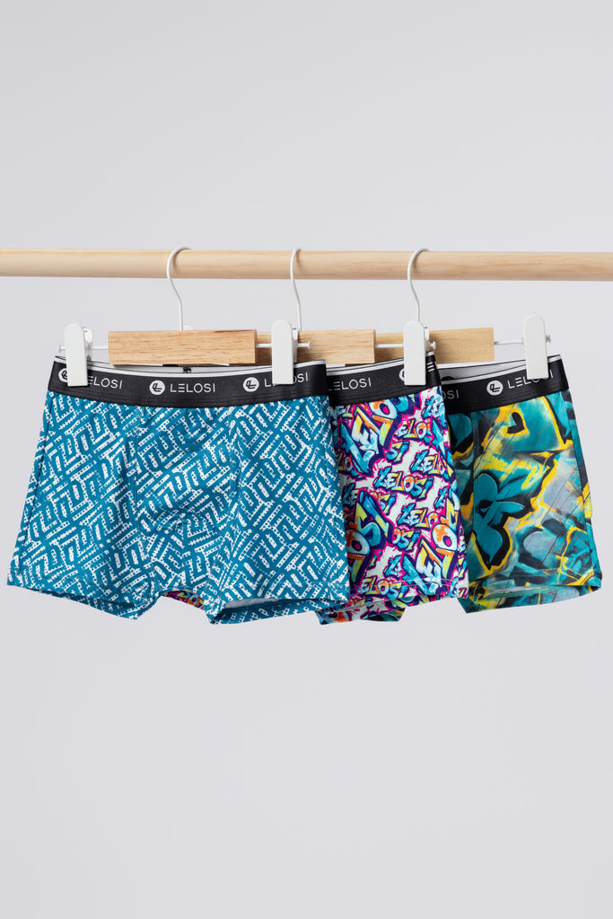 lelosi lot de boxers pour enfants happycolours (3 pièces) 0